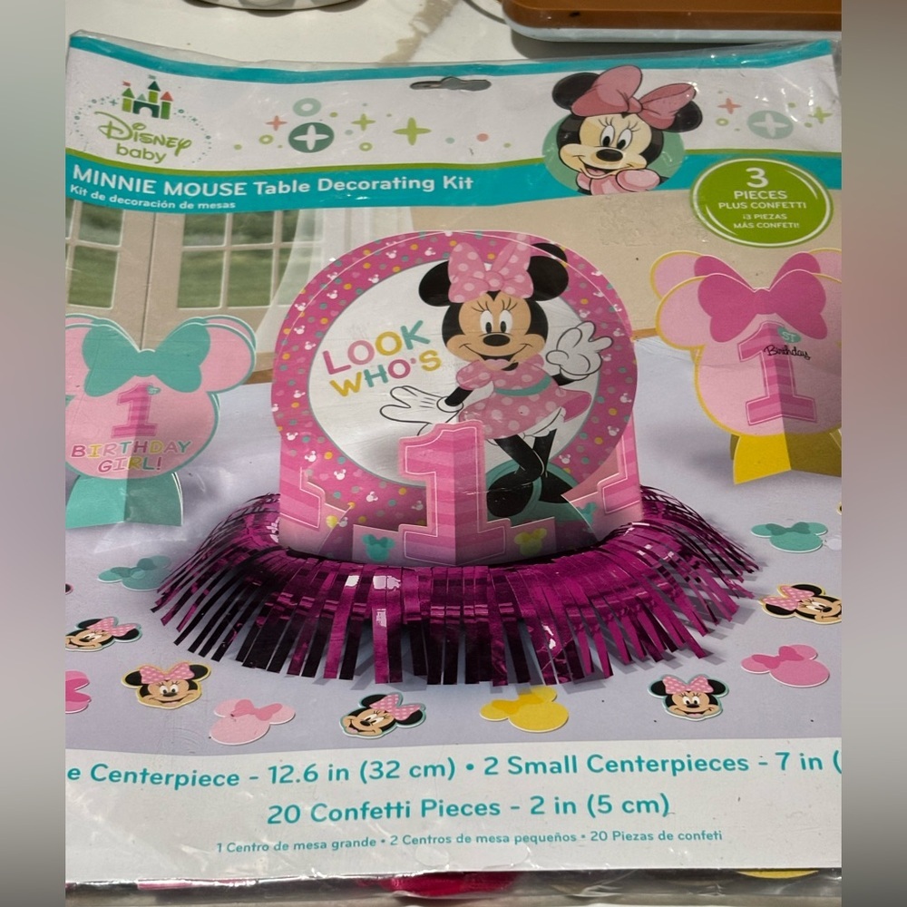 Disney Minnie Mouse 1st Birthday Party Centerpiece Set Decorations